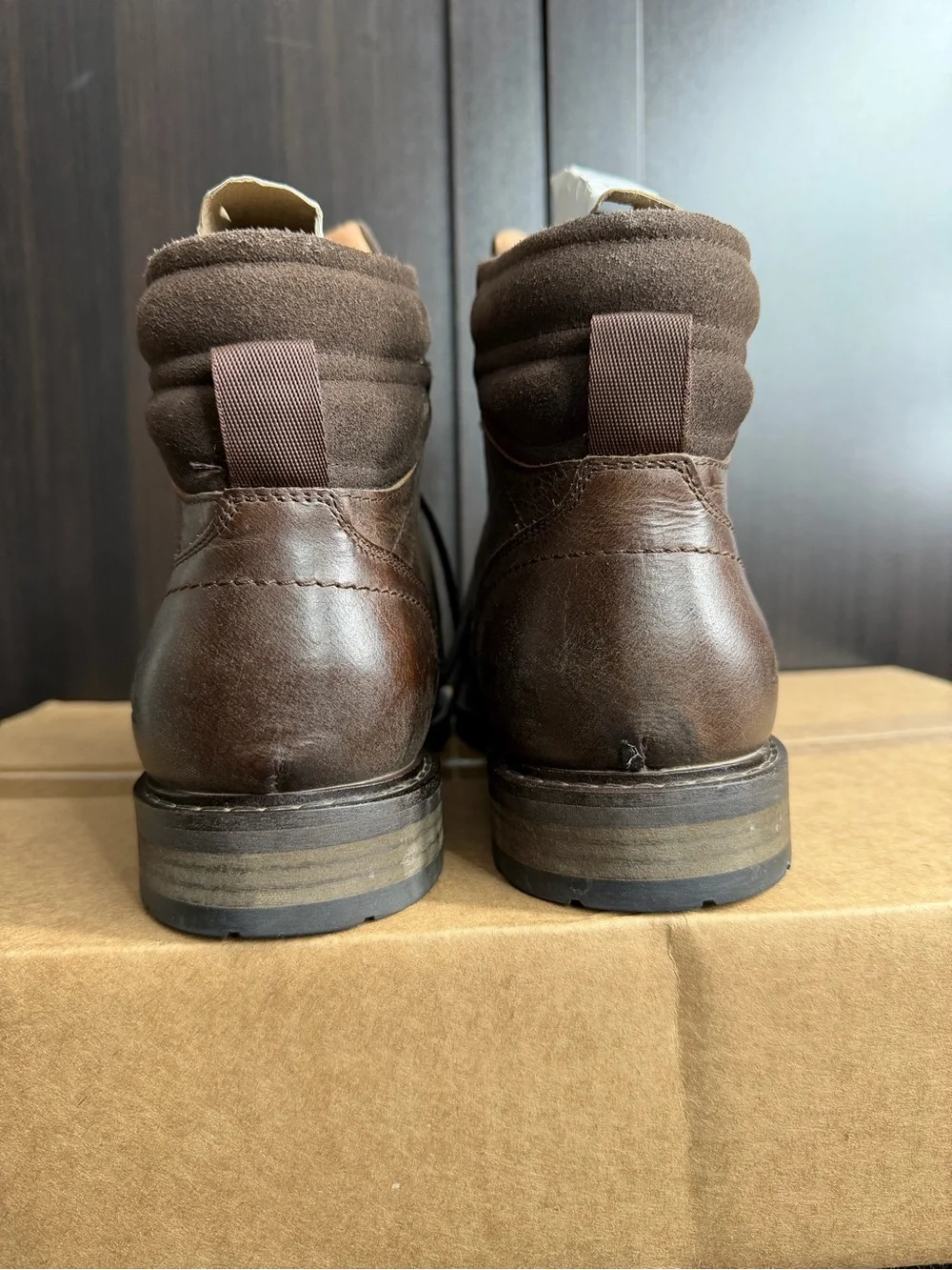 Rodd & Gunn Brown Leather Lace-Up Cap-Toe Boots